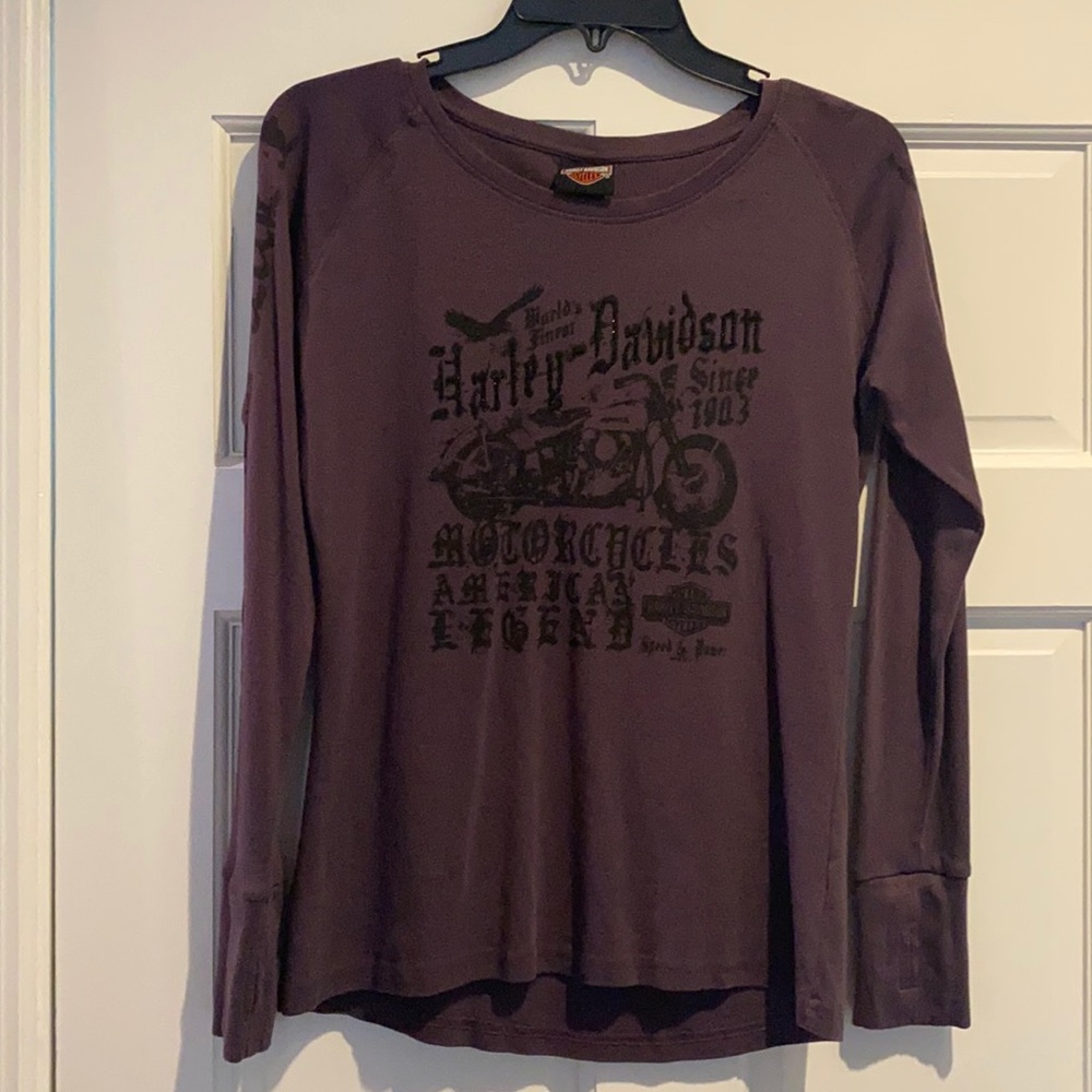 Harley Davidson plum long sleeve shirt